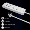 UBON EXT-1 7-in-1 Power Series, 6Amp Extension Board with 3 Sockets, 3 USB Ports, 1 Mobile Stand, 2mtr Tangle-Free Cord for Home & Office Use, Universal Compatibility (White)