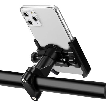 Universal Mobile Phone Holder for Bikes or Bike for Maps & GPS Navigation, Alloy Metal Motorcycle Handlebar Phone Mount for Bicycle, Travelling (Random Color)
