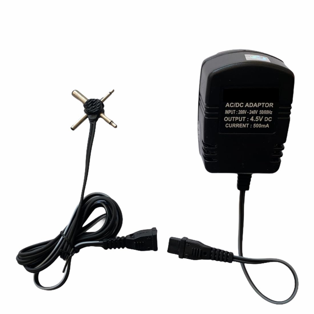 Upix 4.5V 500mA Power Adapter (with 4 Pin), Power Supply AC Input 200-240 V for FM Radio, Toys, Trimmer, Torch, FM Radio, Cassette Player, Other Electronic & IT Gadgets