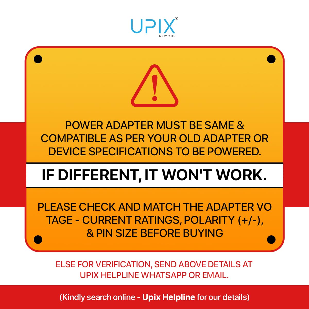 Upix 4.5V 500mA Power Adapter (with 4 Pin), Power Supply AC Input 200-240 V for FM Radio, Toys, Trimmer, Torch, FM Radio, Cassette Player, Other Electronic & IT Gadgets