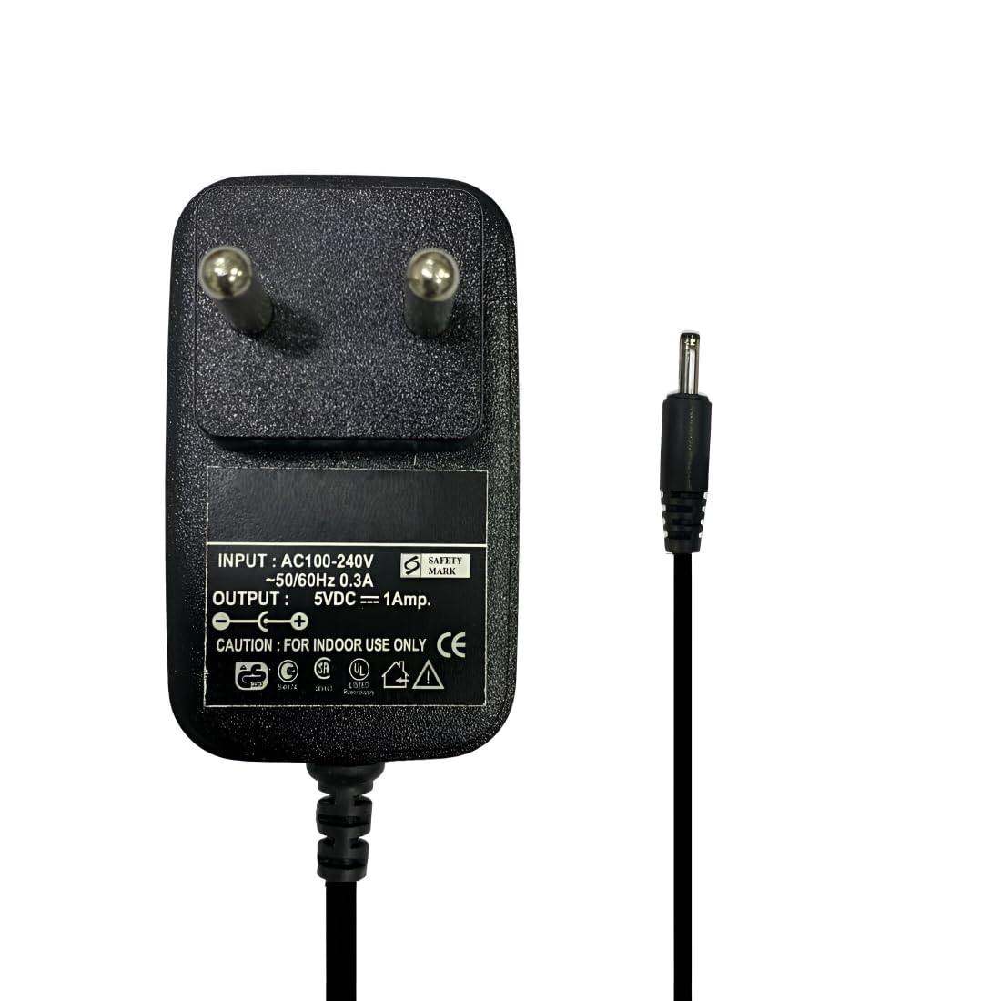 Upix 5V 2A Power Adapter with [Slim PIN] Supply AC Input 100-240 V Set Top Charging or Powering USB Devices, Microcontrollers,Computers, LED Light Strips, DTH Box, Modem Electronic Gadgets.