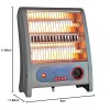 Usha 2 Rod 800 Watt Quartz Heater with Low Power Consumption and Tip Over Protection (4302N, Grey) Usha 2 Rod 800 Watt Quartz Heater with Low Power Consumption and Tip Over Protection (4302N, Grey)