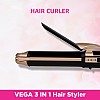 VEGA 3 in 1 Hair Styler, Straightener, Curler  And Crimper (VHSCC-01) Black