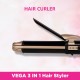 VEGA 3 in 1 Hair Styler, Straightener, Curler  And Crimper (VHSCC-01) Black