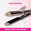 VEGA 3 in 1 Hair Styler, Straightener, Curler  And Crimper (VHSCC-01) Black