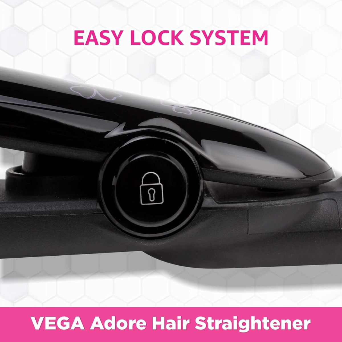 VEGA Adore Hair Straightener with Ceramic Coated Plates & Quick Heat-Up (VHSH-18), Color May Vary, (Made In India)