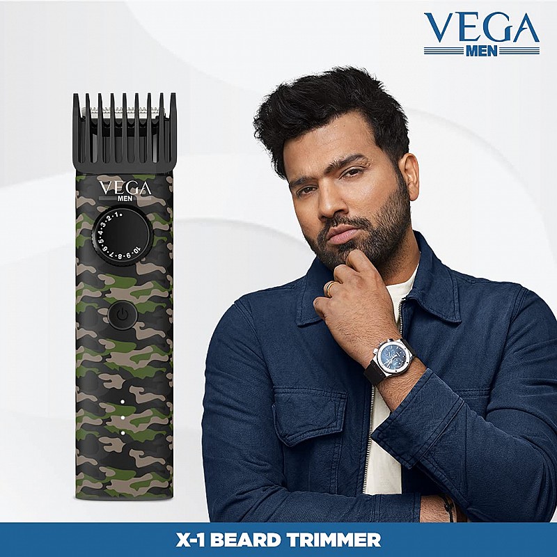 VEGA Men X1 Beard Trimmer For Men With Quick Charge, 90 Mins Run-time, Waterproof, For Cord & Cordless Use And 40 Length Settings, (VHTH-16)