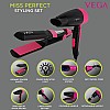 VEGA Miss Perfect Styling Set - Hair Dryer And Straightener Combo (VHSS-01), Black