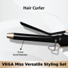 VEGA Miss Versatile Styling Set Straightener, Curler & Dryer Gift Combo (VHSS-03), Black