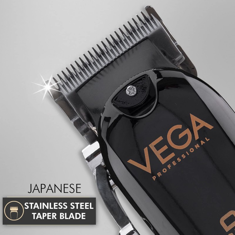 VEGA PROFESSIONAL Men Pro Battery Powered Speed Professional Hair Clipper With 300 Mins Runtime & Japanese Stainless Steel Taper Blades, (Vpphc-07)