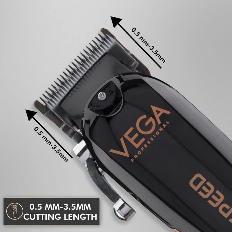 VEGA PROFESSIONAL Men Pro Battery Powered Speed Professional Hair Clipper With 300 Mins Runtime & Japanese Stainless Steel Taper Blades, (Vpphc-07)