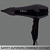 VEGA Pro Touch 1800-2000 Watts Professional Hair Dryer with 2 Detachable Nozzles (VHDP-02)- Black