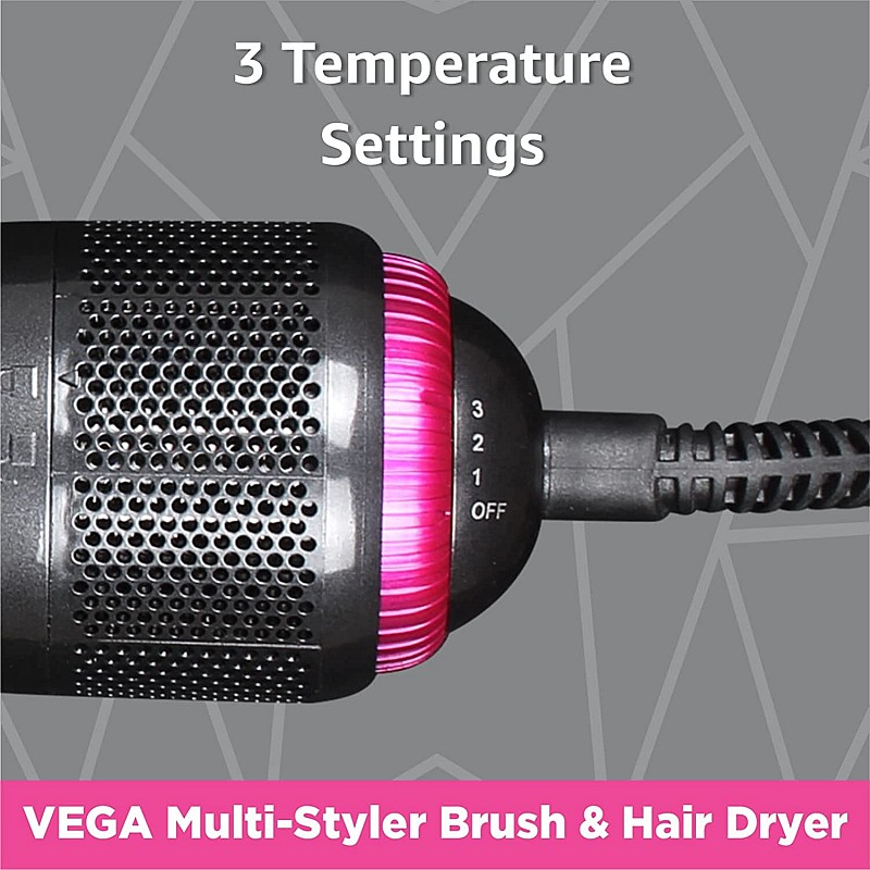 VEGA VHSD-01 2 In 1 Multi Hair Styler Brush & Dryer, 1200 Watts, Keratin Infused Coating & Anti-Static Bristles