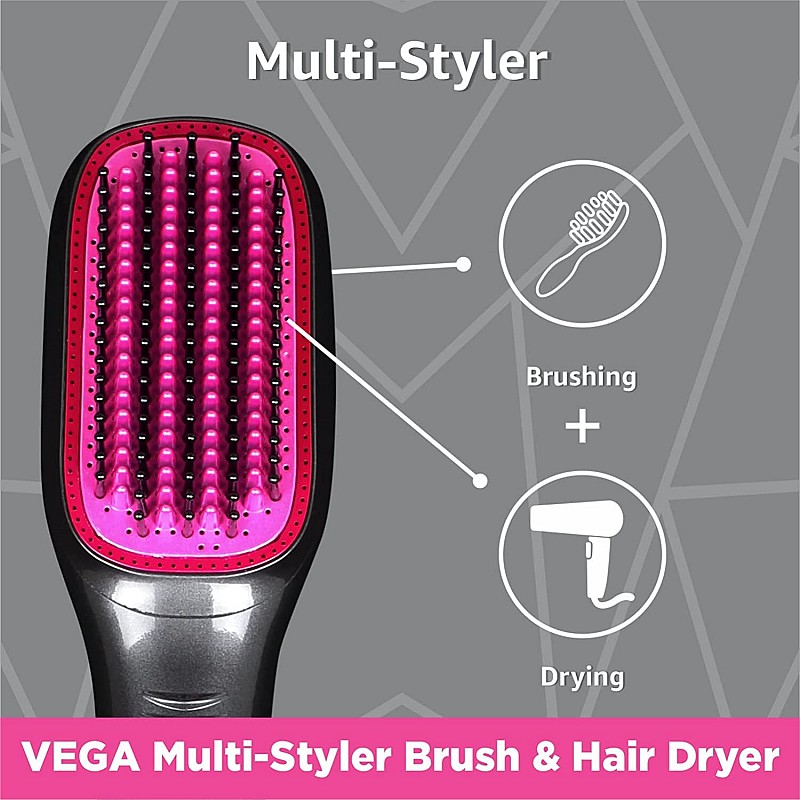 VEGA VHSD-01 2 In 1 Multi Hair Styler Brush & Dryer, 1200 Watts, Keratin Infused Coating & Anti-Static Bristles