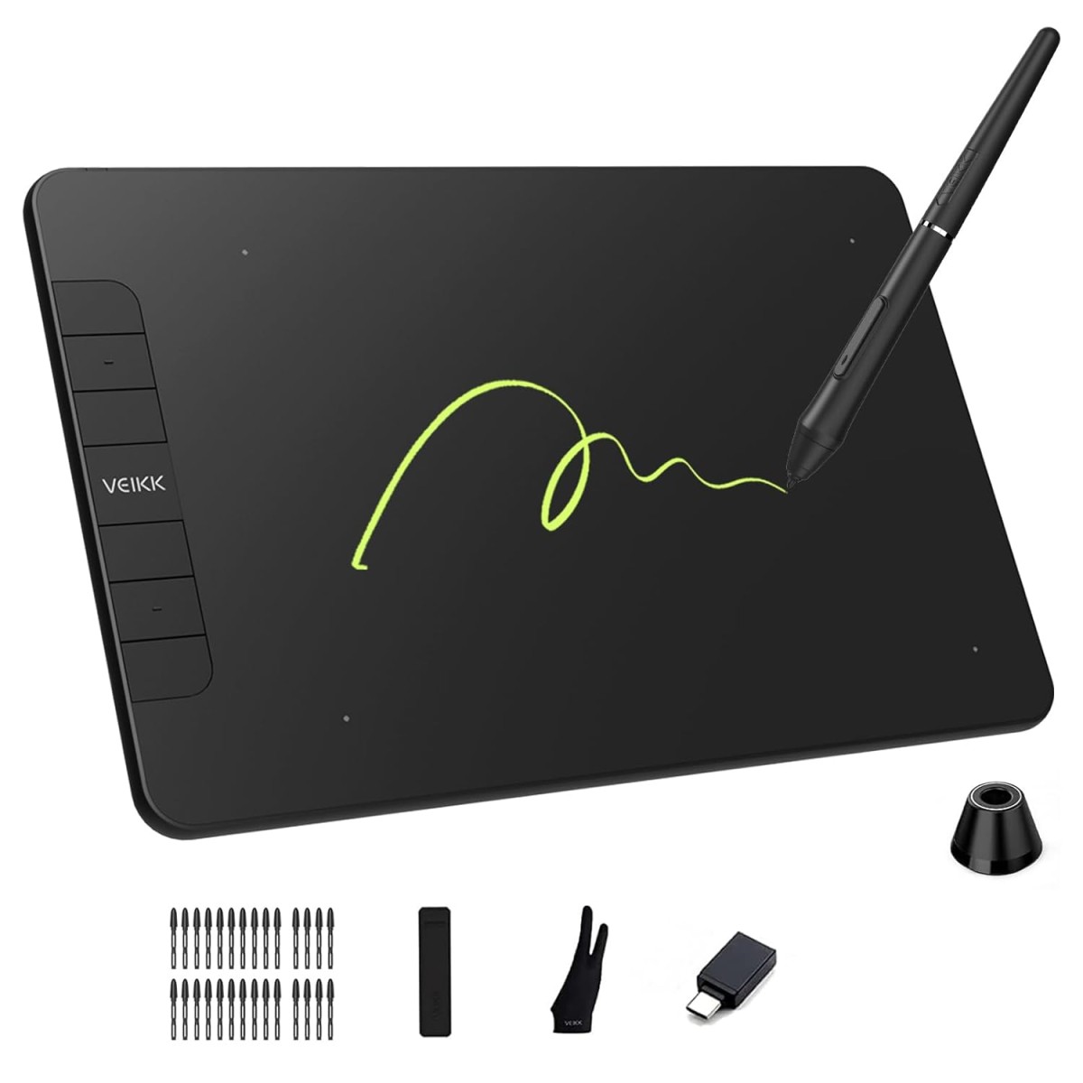 VEIKK VK640 Drawing Tablet 6x4 inch Portable Pen Tablet with 8192 Levels Battery-Free Stylus Graphic Tablet