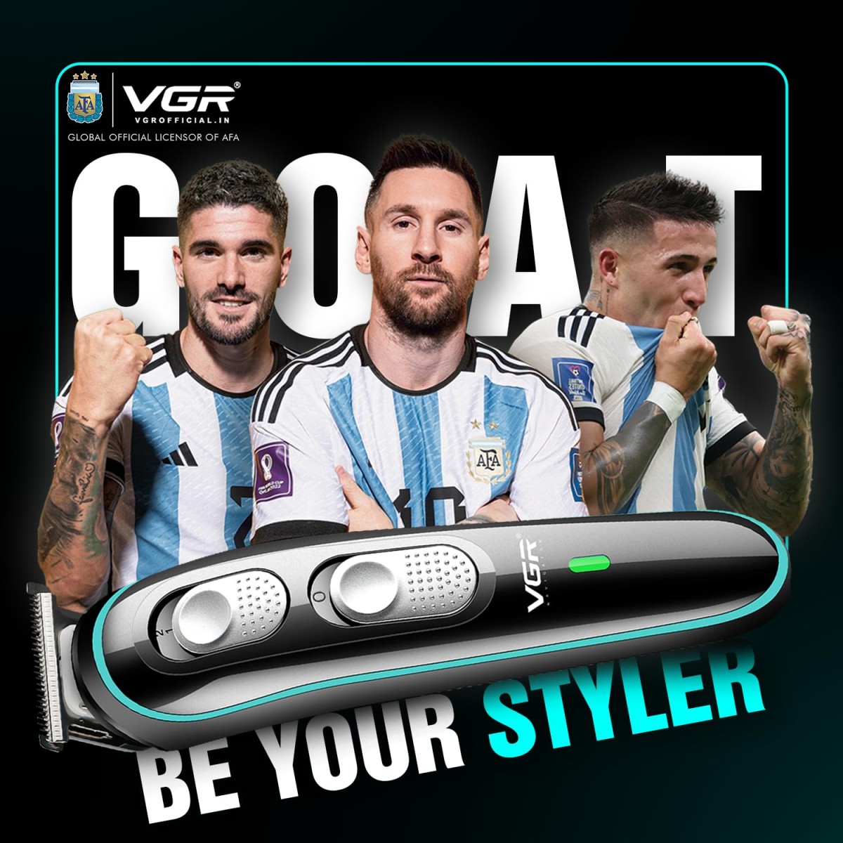 VGR V-055 Professional Hair Trimmer for Men | 4 Guide Combs, Corded & Cordless, Adjustable Blade | Beard & Hair Grooming | USB Charging with 120 Min Runtime - Black
