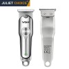 VGR V-071 Cordless Professional Hair Clipper Runtime: 120 Min Trimmer For Men With 3 Guide Combs (Silver) Standard,Battery Powered, 1 Count