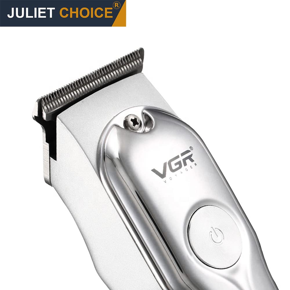 VGR V-071 Cordless Professional Hair Clipper Runtime: 120 Min Trimmer For Men With 3 Guide Combs (Silver) Standard,Battery Powered, 1 Count