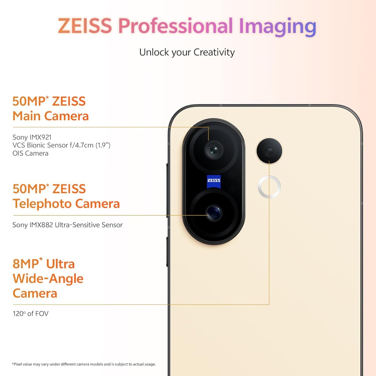 VIVO X200 FE 5G (Amber Yellow, 16GB RAM, 512GB Storage)