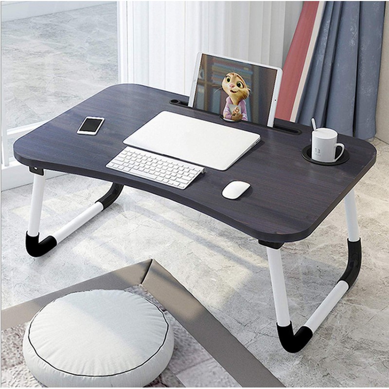 VMS OfficeBuddy Multipurpose Foldable Laptop Table with Cup & Tablet Holder