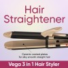 Vega 3 in 1 Mini Hair Styler- Mini Hair Straightener, Mini Curler & Mini Hair Crimper for Women, Travel Friendly, India's No.1* Hair Styler Appliance Brand, (VHSCC-06)