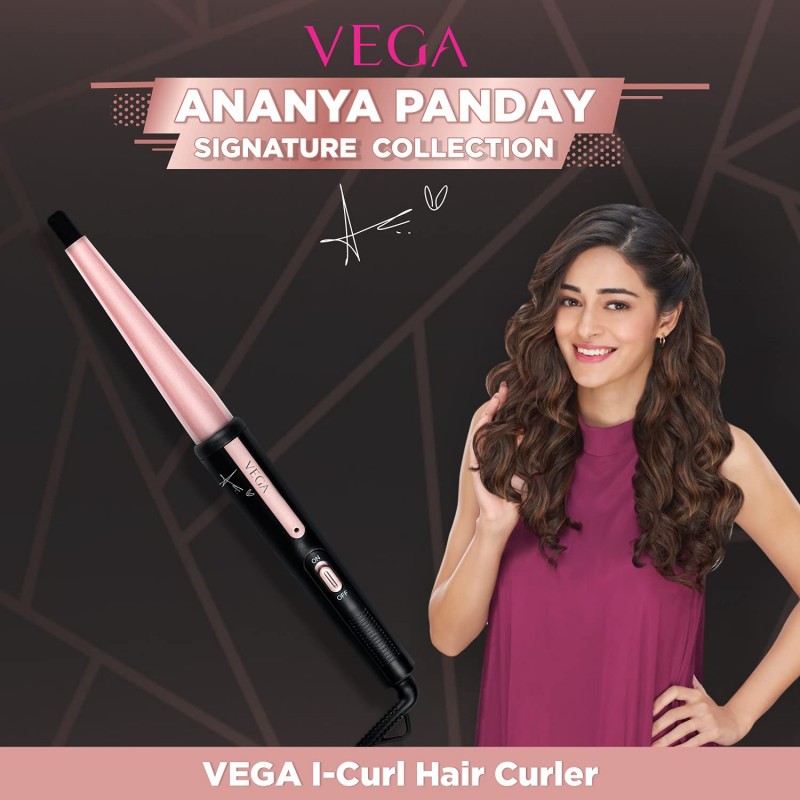 Vega I-Curl Hair Curler, VHCH-05 (Ananya Panday Signature Collection) Black