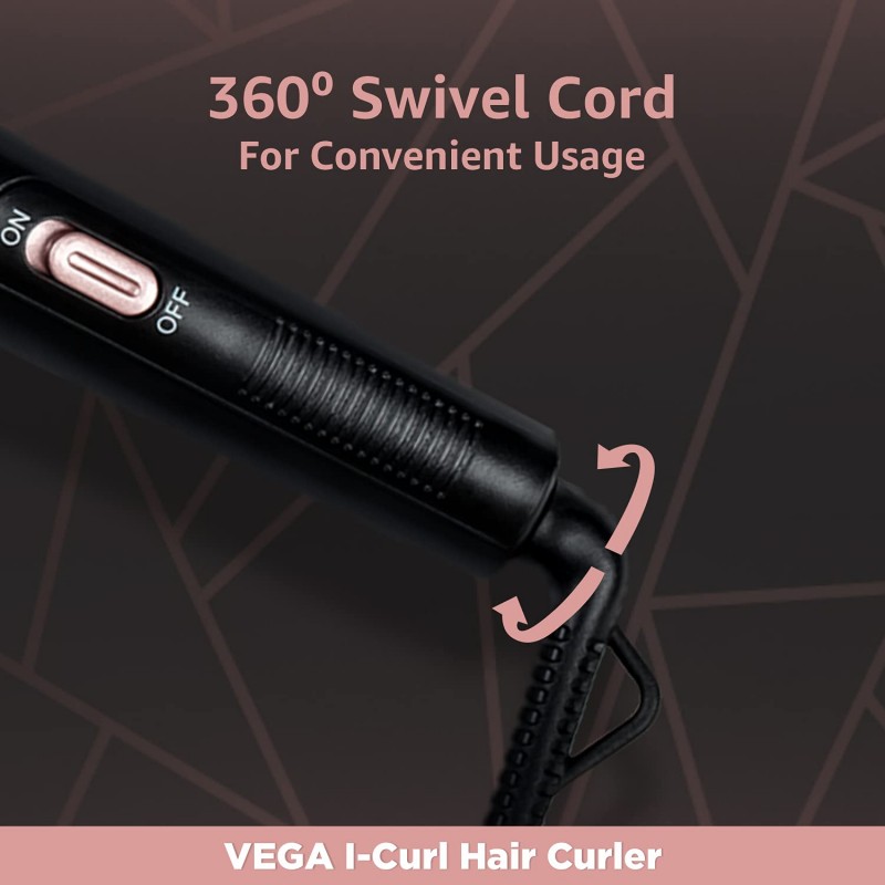 Vega I-Curl Hair Curler, VHCH-05 (Ananya Panday Signature Collection) Black