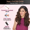 Vega I-Curl Hair Curler for Women with Ceramic Coated 0.5 inch-1 inch Barrel, Quick Heatup Technology, LED Indicator, Salon Style at Home, Suitable for All Hair Types, (VHCH-05), Black