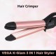 Vega K Glam Advanced 3 In 1 Hair Styler with Adjustable Temperature & Heat Protection Covers- Hair Straightener, Curler & Crimper, VHSCC-04