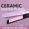 Vega K Shine Hair Straightener for Women with Keratin infused Plates for Minimise Hair Damage, Heat upto 200°C, Power Indicator Light, Rose Gold, (VHSH-28)