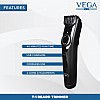 Vega Men T1 Beard Trimmer For Men With 40 Mins Run Time, Usb Charging & 23 Length Settings, (Vhth-18,Black).