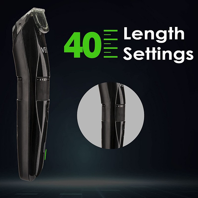 Vega P2 Beard Trimmer for Men with 160 Mins Runtime, Titanium Blades & 40 Length Settings, (VHTH-26)