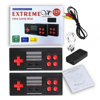 Viart Creation™ Extreme Mini Plug and Play Wireless Game Box HD 1080p TV Retro Video Game for Kids 620 Extreme Mini Game Box (8 Bit Retro Games) for up to 2 Players Black (Kids Edition Extreme)