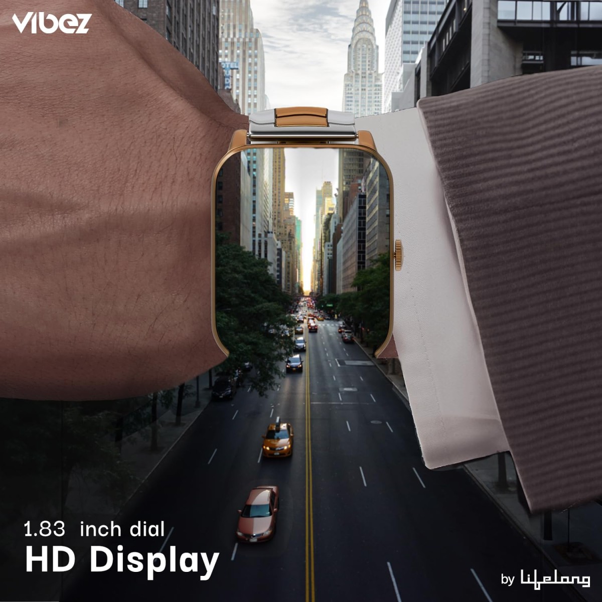 Vibez Imperial Luxury Smartwatch for Women & Men - Stainless Steel Strap, 1.83" Display, High Resolution