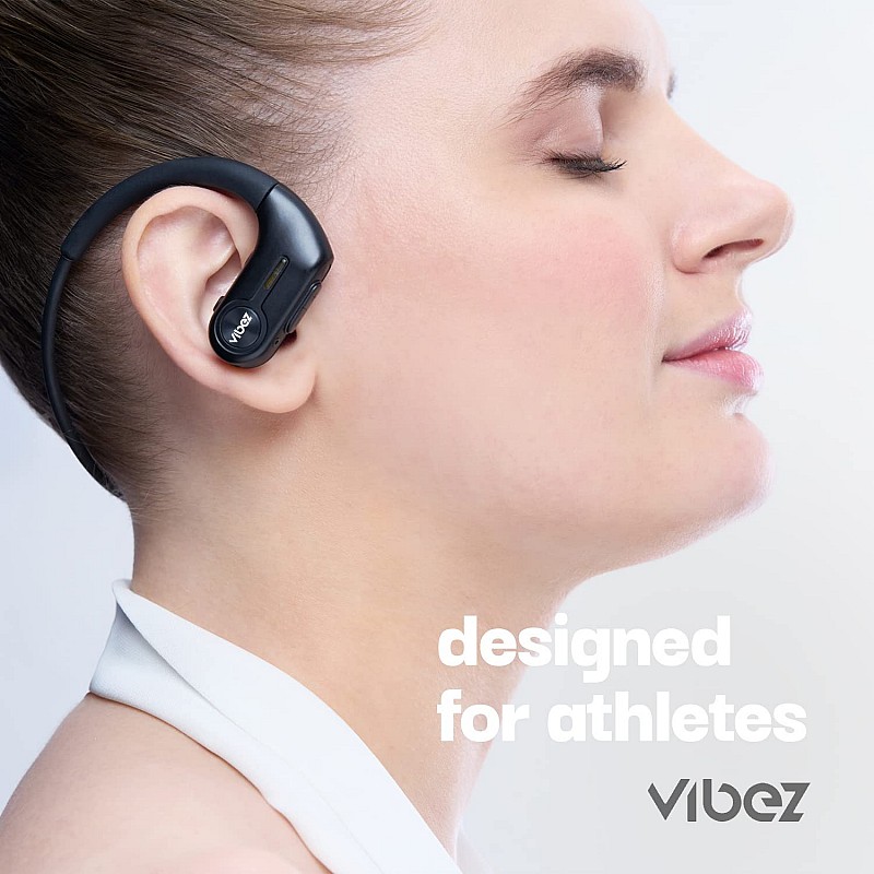 Vibez by Lifelong 32GB Inbuilt Storage Wireless Earphones   Supports Bluetooth v.5.31 with Noise Cancellation,  Black