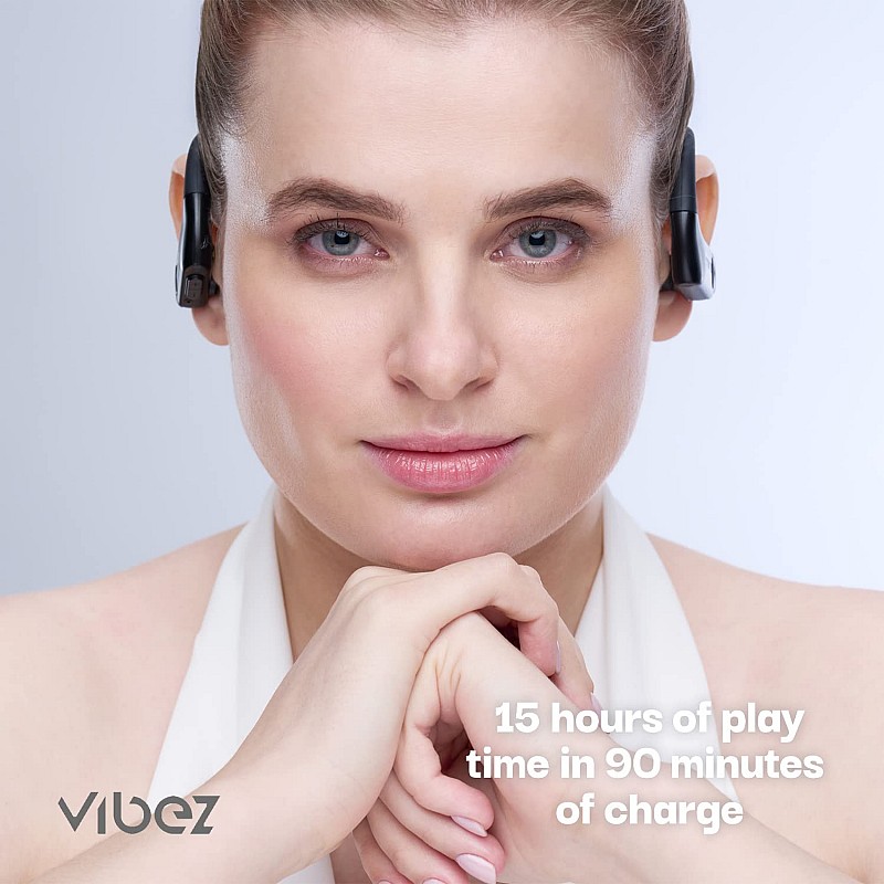 Vibez by Lifelong 32GB Inbuilt Storage Wireless Earphones   Supports Bluetooth v.5.31 with Noise Cancellation,  Black