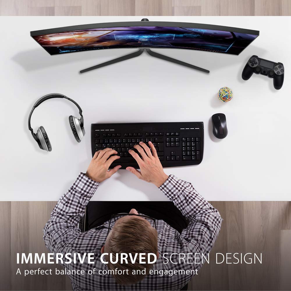 ViewSonic VX2458-C-MHD 60.96 cm 24 Inch Full HD LED 1080p 1ms Curved Gaming Monitor HDMI-DP