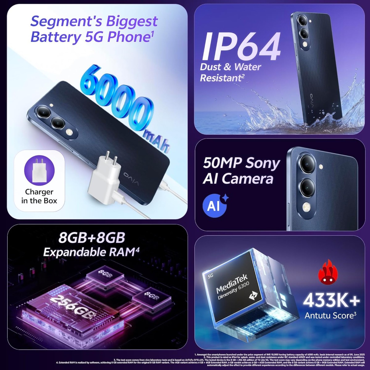 Vivo T4 Lite 5G Prism Blue_128GB+6GB