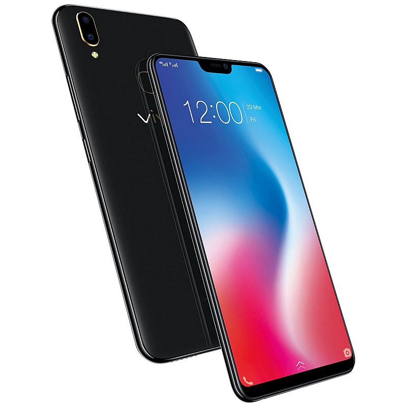 Vivo V9 (Pearl Black-Gold, 4GB RAM, 64GB Storage)  (Refurbished)