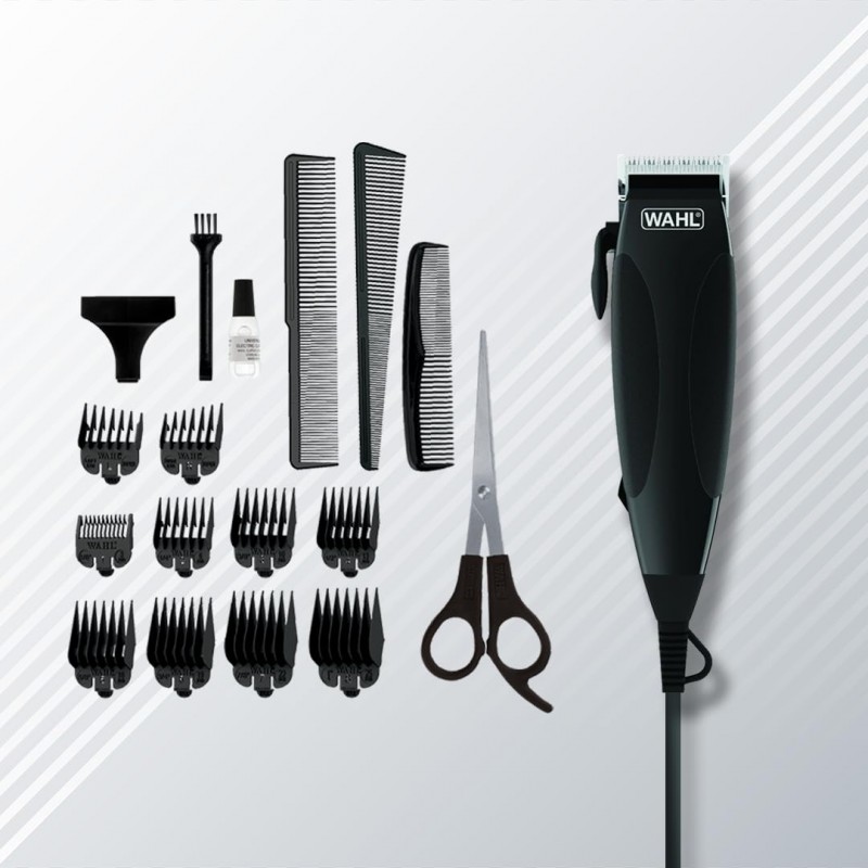 WAHL Home Cut Black Edition Hair Clipper Complete Hair Cutting Clipper with Thumb Adjustable Taper & Travel Pouch, Powerful Electromagnetic Motor with 14,400 strokes per min, Self-Sharpening Carbon Steel Blades, 10 Cutting