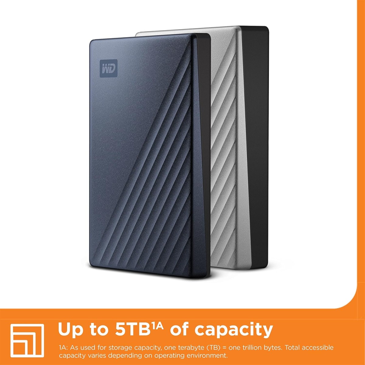 WD Western Digital 4TB My Passport Ultra Portable Hard Disk Metal Drive, USB-C & USB 3.1 with Automatic Backup,Password Protection, Compatible with Windows&Mac, External HDD-Blue