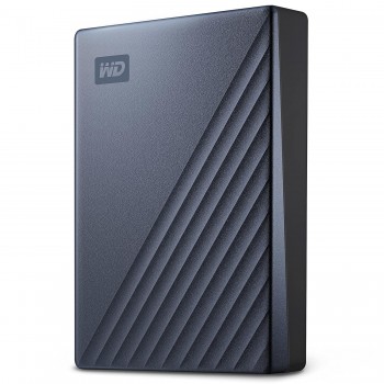 WD Western Digital 4TB My Passport Ultra Portable Hard Disk Metal Drive, USB-C & USB 3.1 with Automatic Backup,Password Protection, Compatible with Windows&Mac, External HDD-Blue