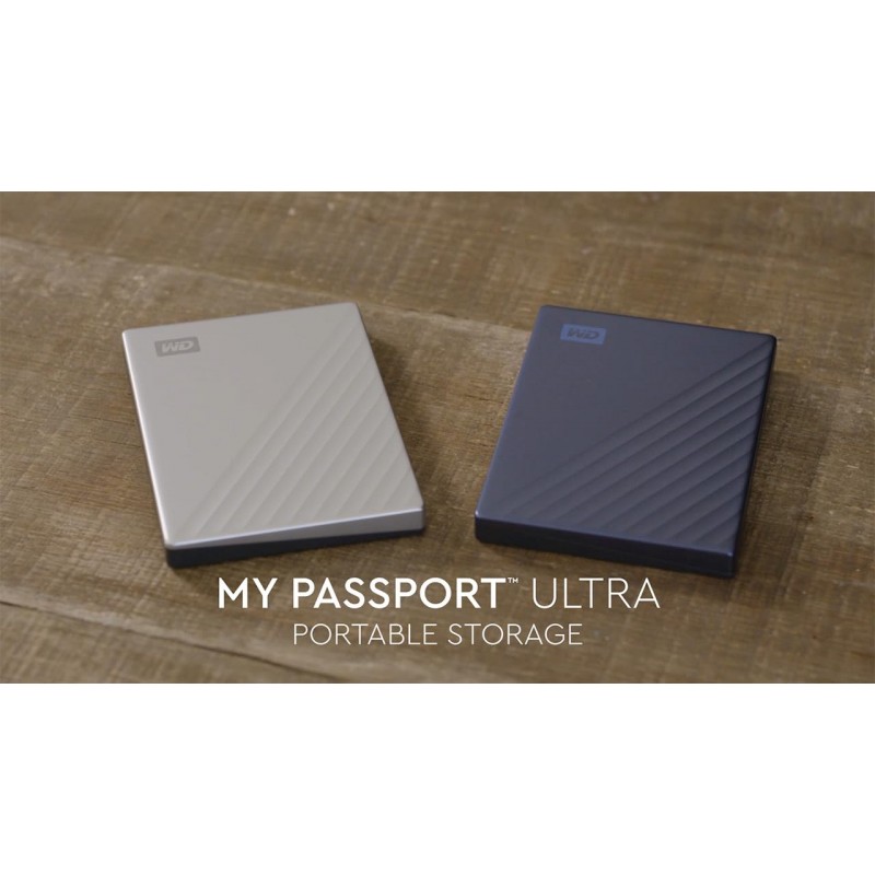 WD Western Digital 4TB My Passport Ultra Portable Hard Disk Metal Drive, USB-C & USB 3.1 with Automatic Backup,Password Protection, Compatible with Windows&Mac, External HDD-Blue