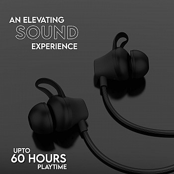 FD EW201 Extra Bass In Ear Wireless Earphones With Mic (Black)