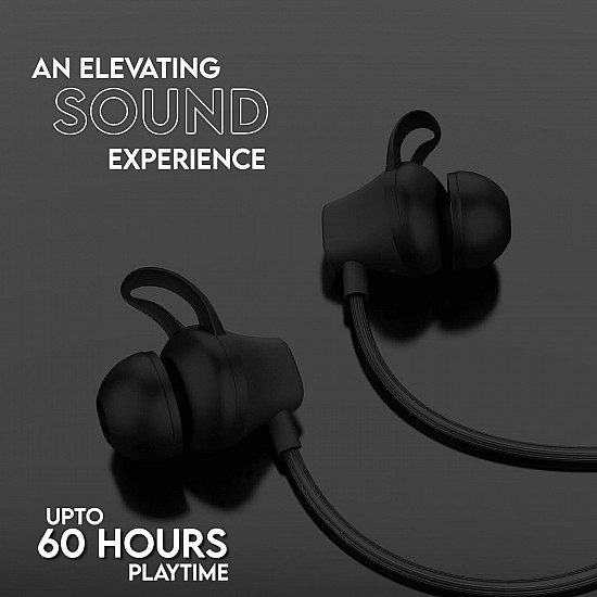 FD EW201 Extra Bass In Ear Wireless Earphones With Mic (Black)