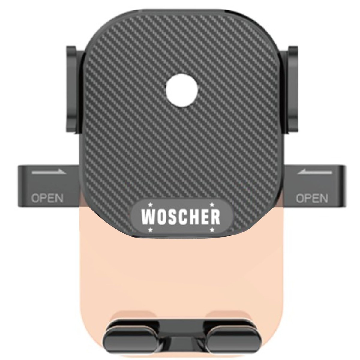 WOSCHER N81-C2,Clamp Car Mobile Holder with Strong Suction Cup | One Click Release Button (Black) Car Holder Adjustable Car Phone