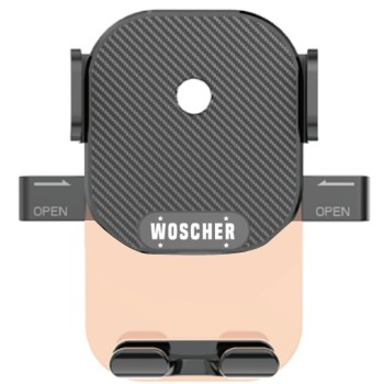 WOSCHER N81-C2,Clamp Car Mobile Holder with Strong Suction Cup | One Click Release Button (Black) Car Holder Adjustable Car Phone