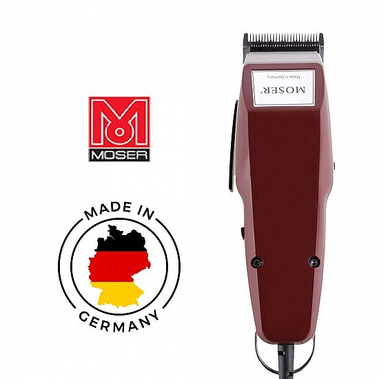 Wahl 01400-0016 Corded Steel Moser Classic Professional Hair Clipper; 0.7-3 mm; Stainless steel Star Blades for precision cutting; Red