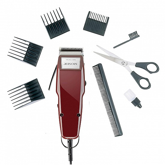 Wahl 01400-0016 Corded Steel Moser Classic Professional Hair Clipper; 0.7-3 mm; Stainless steel Star Blades for precision cutting; Red