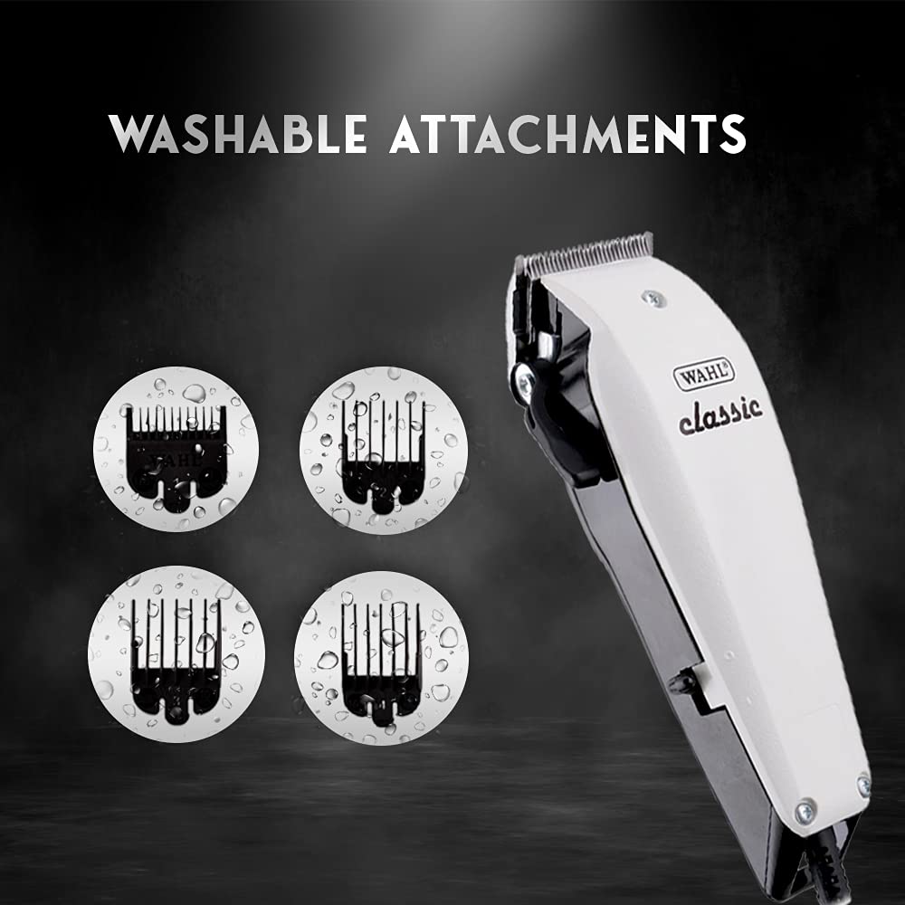 Wahl 08747-024 Corded Classic Series Clipper for Unisex; 6000 Rpm; 1-2 Mm Cutting Lengths; Taper Blades For Tapering And Fading; White